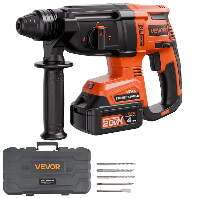 20V SDS-Plus Brushless Cordless Rotary Hammer Drill Kit 1.1 In 1200RPM 4Function - 28 MM - Multi
