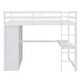 preview thumbnail 10 of 15, White Full Solid Wood Loft Bed with Wardrobe & Desk