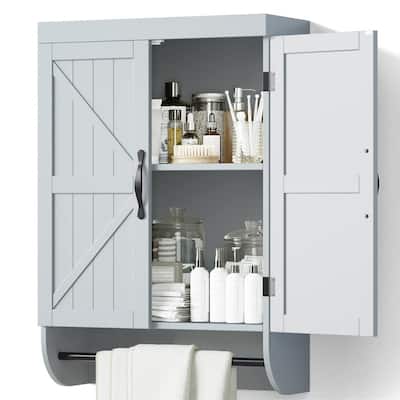 Bathroom Storage Wall Cabinet Over The Toilet - 23.23"D x 9.25"W x 33.66"H
