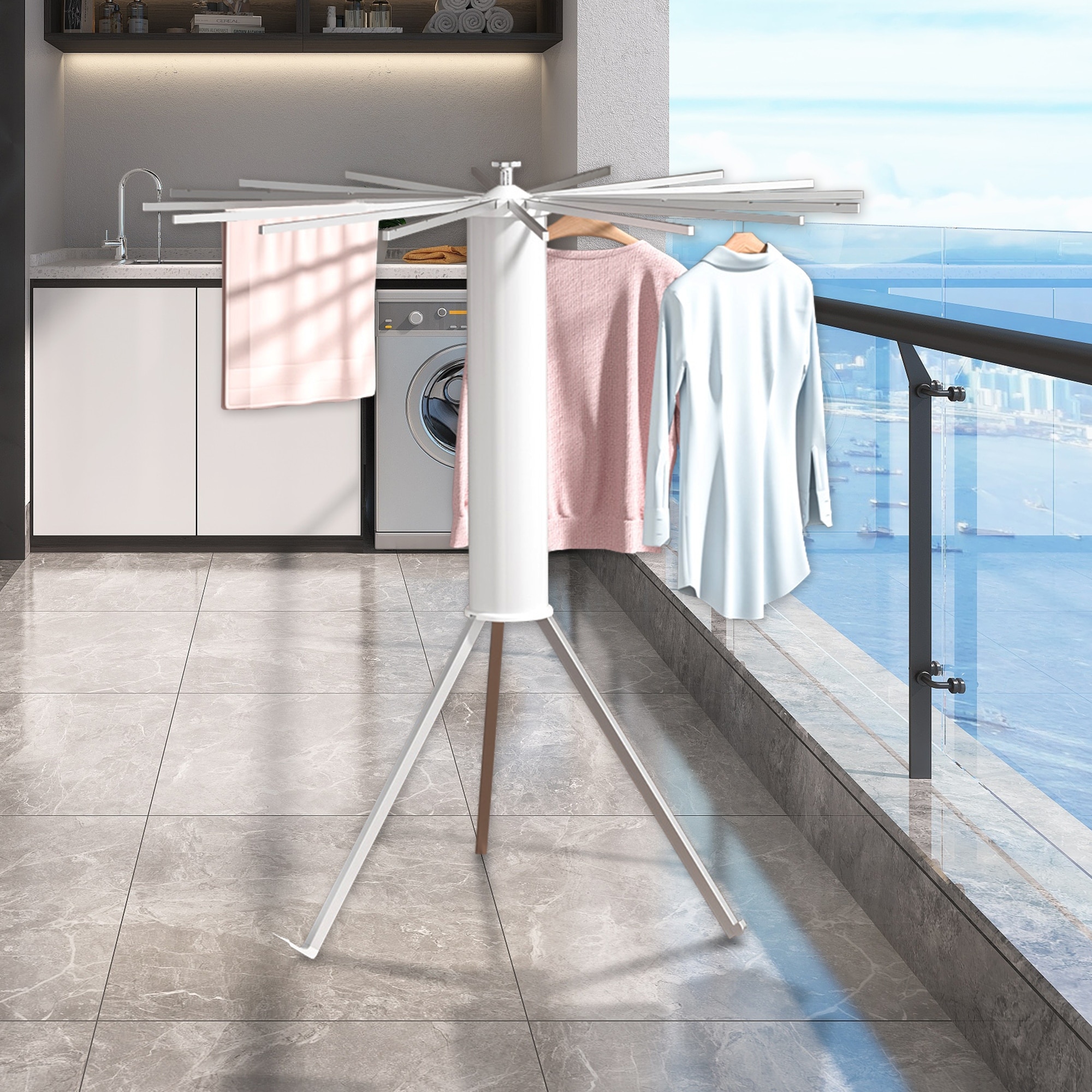 Space-Efficient Rustproof Clothes Drying Rack, Aluminum Rod Summer Clothes Drying Rack,Small Clothes Drying Rack