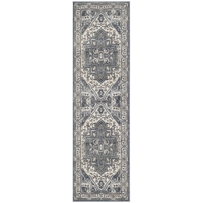 Nourison Quarry Indoor only Persian Area Rug - 2' 2" x 10' - Navy/Ivory