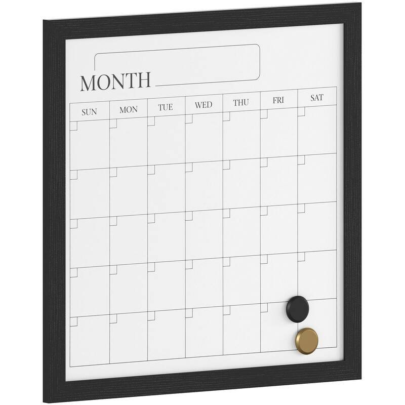 Flash Furniture BR-PM-MWP-4545-MS Everette 18" x 18" Wall Board with - Black Woodgrain