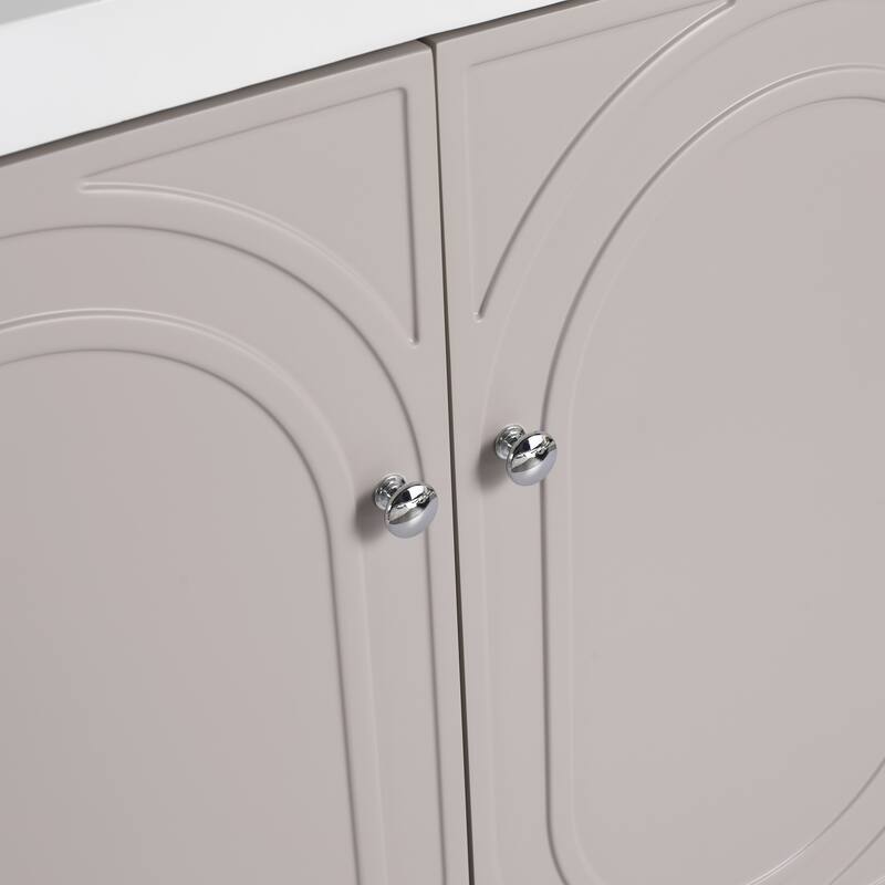 Modern 36 Inch Freestanding Bathroom Vanity Base without Sink, Storage Cabinet with Soft-Close Doors and Adjustable Shelves