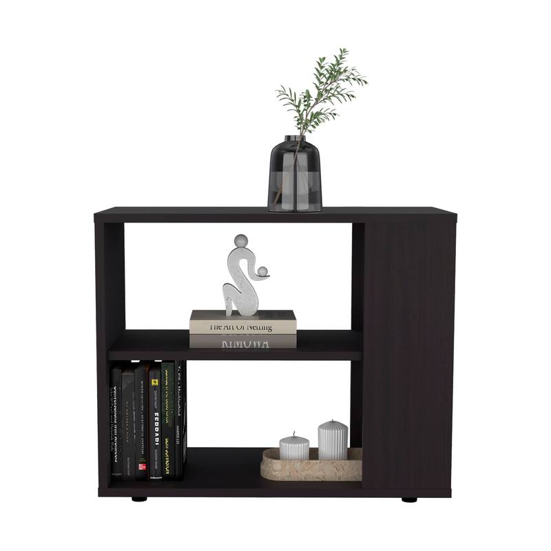 Modern Aesthetic Sideboard Table, 4 Legs, 2 Shelves with durable materials,Easy Assembly