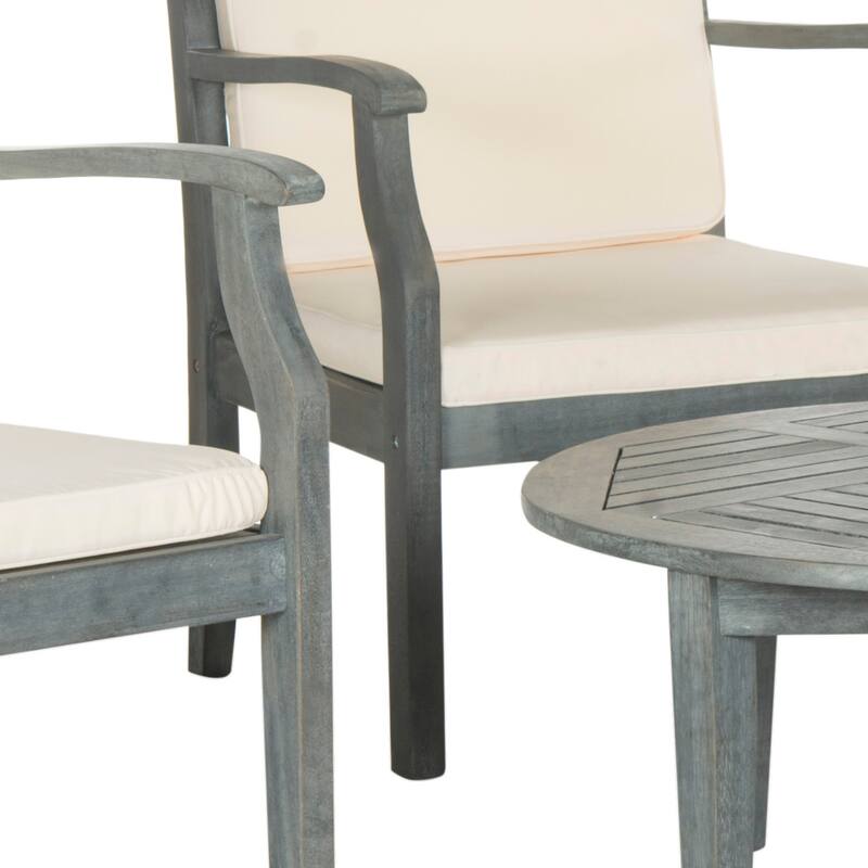 SAFAVIEH Outdoor Vergilia Acacia Wood 5-Piece Patio Set - 26W x 32D x 25H