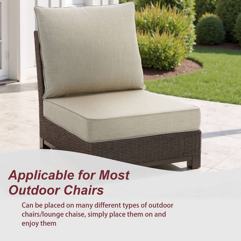 4.7" Thick Sunbrella Outdoor Cushion Set with Back and Seat Cushion