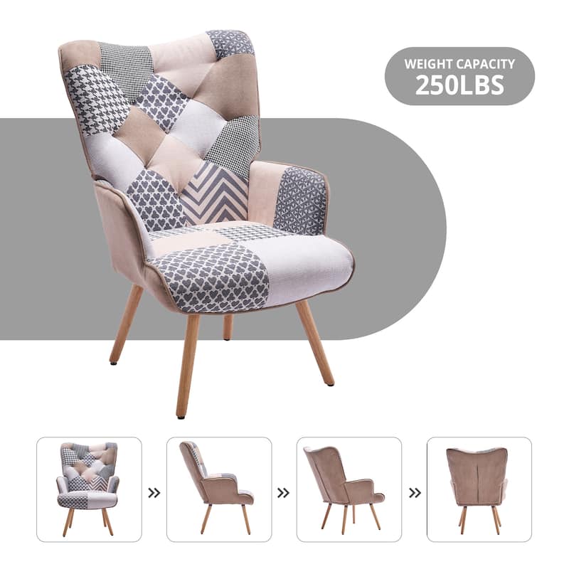 FERPIT Rocking Accent Chair Teddy Upholstered Glider Nursery Accent Chair Padded Seat with High Backrest for Living Room
