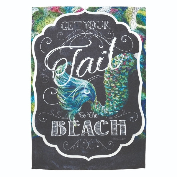 13"x 18" Mermaid Tail "Get Your Tail To The Beach" Garden Flag - N/A