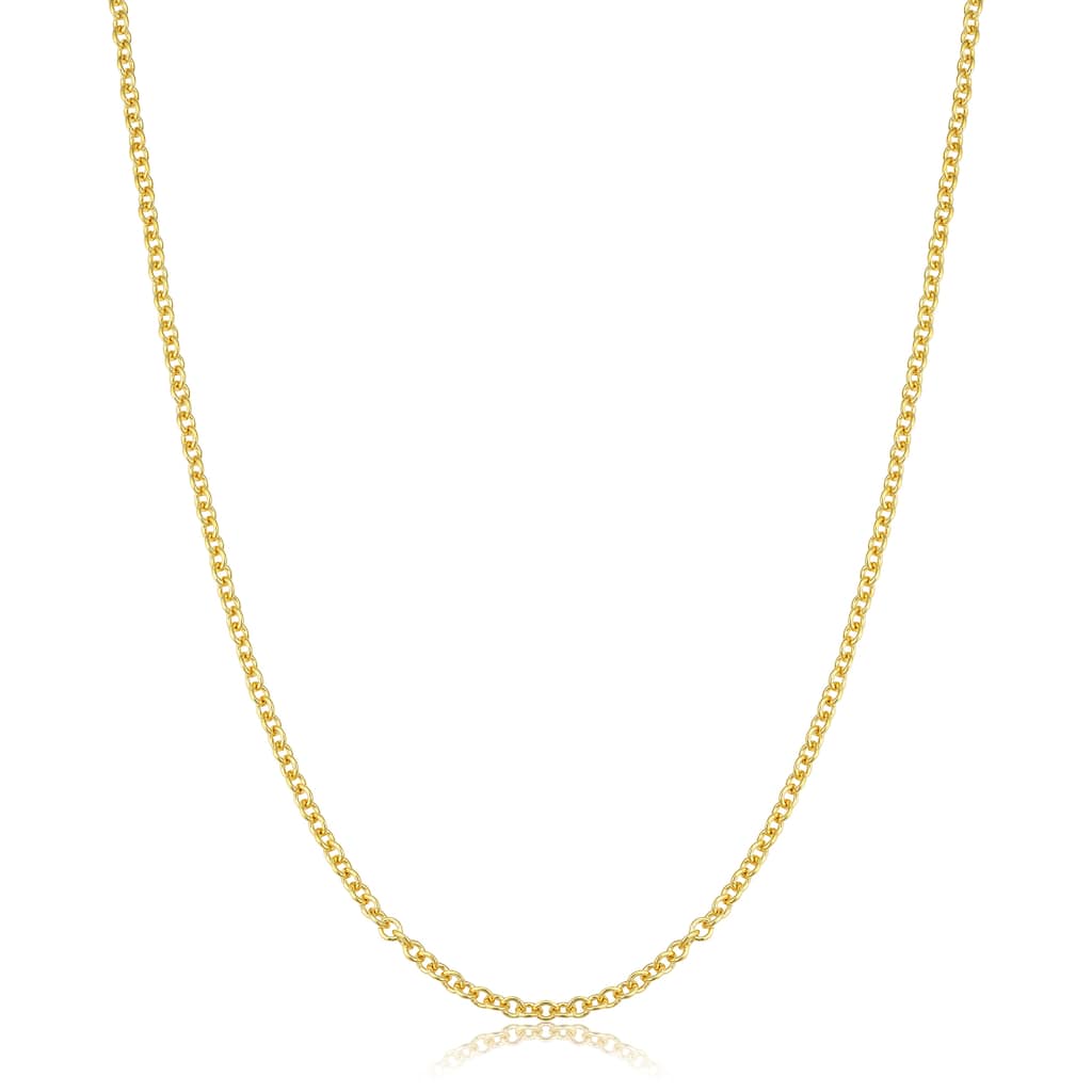 14k Yellow Gold Filled 2.1 mm Cable Chain Pendant Necklace (16 to 30 inches)