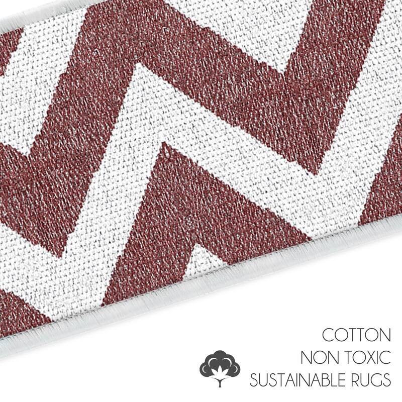 SussexHome Traverse Design 9" X 28" Stair Treads - 70% Cotton Anti-Slip Carpet Strips for Stairs-with Double Adhesive Tape