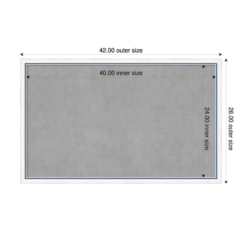 Amanti Art Morgan White Blue Framed Magnetic Board - Board Size 40x24