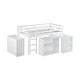 preview thumbnail 38 of 38, Twin Rubber Wood Loft Bed with Drawer Cabinet, Shelf Cabinet and Pull-out Desk with a Two-tier Side Shelf