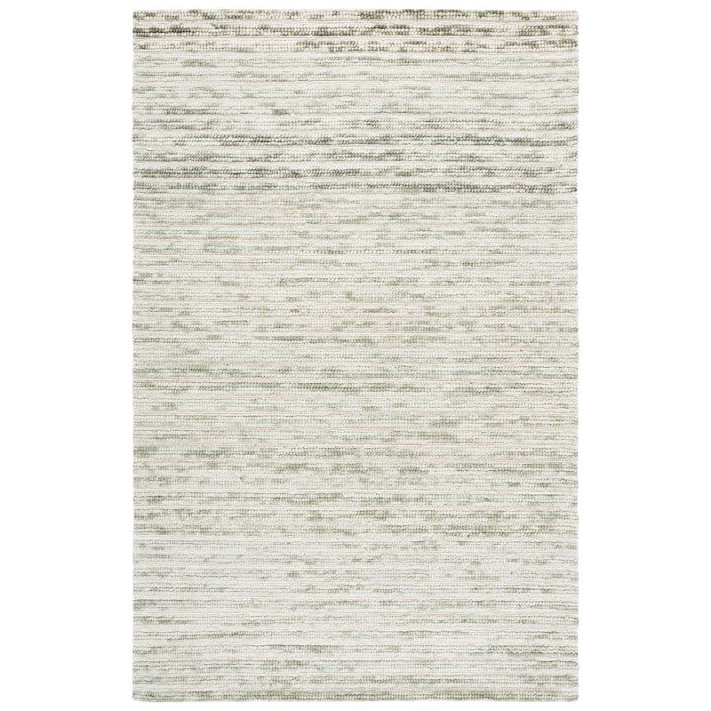 SAFAVIEH Handmade Ebony Helyette Wool Rug - 4' x 6' - Light Green/Ivory