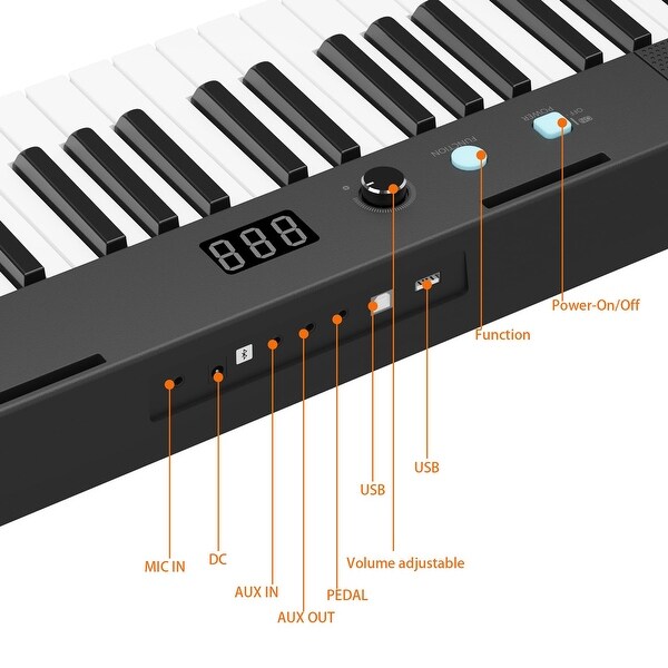 61 Key Keyboard Piano Protable Electric Semi Weighted Piano Keyboard for Beginner Professional with stand stool On Sale Bed Bath Beyond 41619929