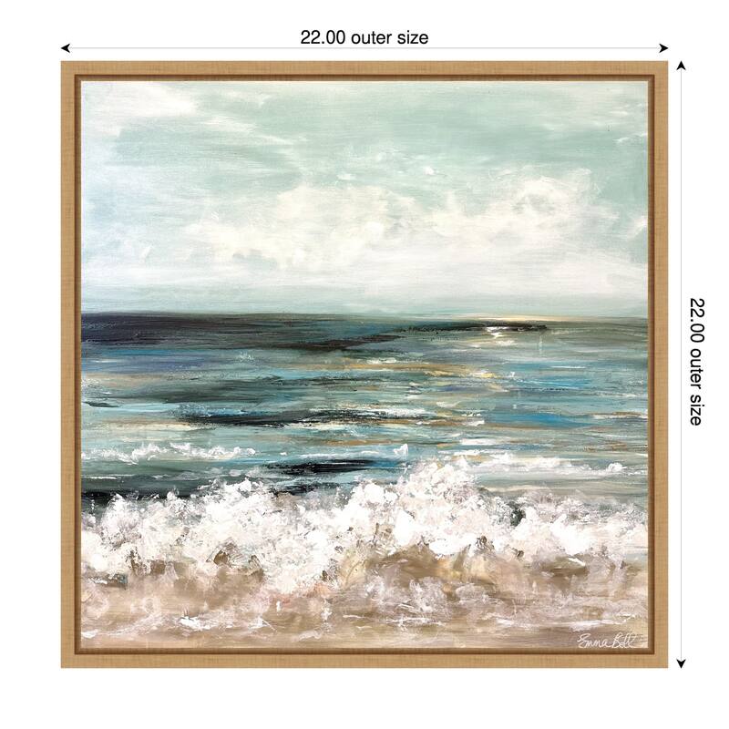Cloudy Seascape I by Emma Bell Framed Canvas Wall Art Print - 22 x 22 in