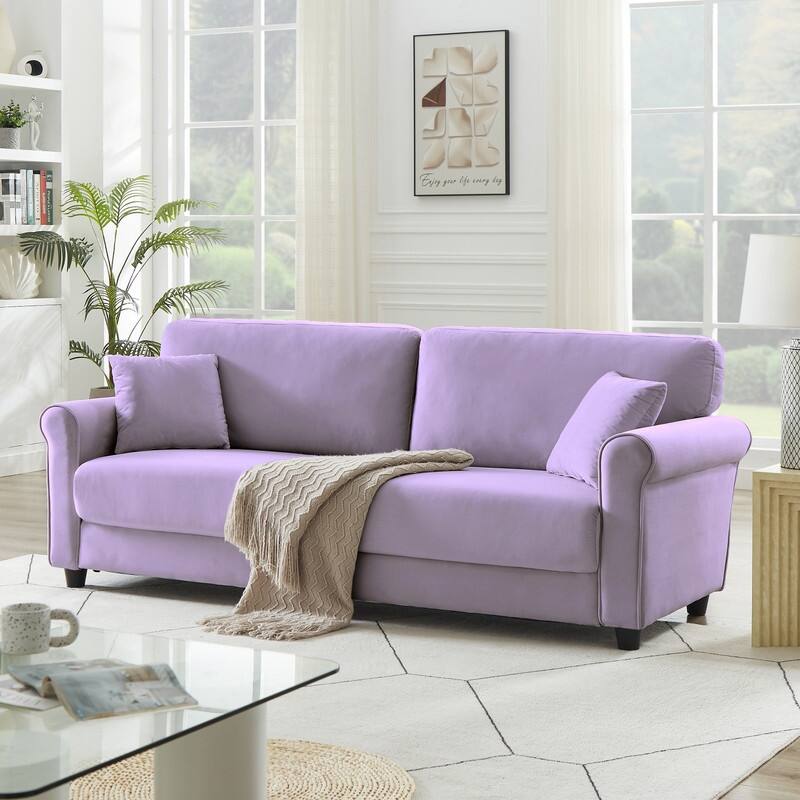 82"Velvet Upholstery Cloud Sofa Couch Cushion Back Deep Seat Loveseat