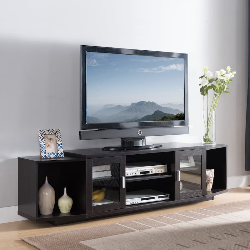 Rasa Contemporary 72-inch Multifunctional Storage TV Console by Furniture of America - Cappuccino