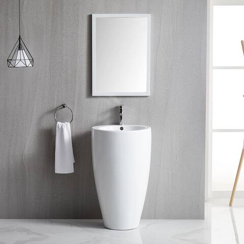Eridanus Lido 33" One-Piece Circular Pedestal Bathroom Sink
