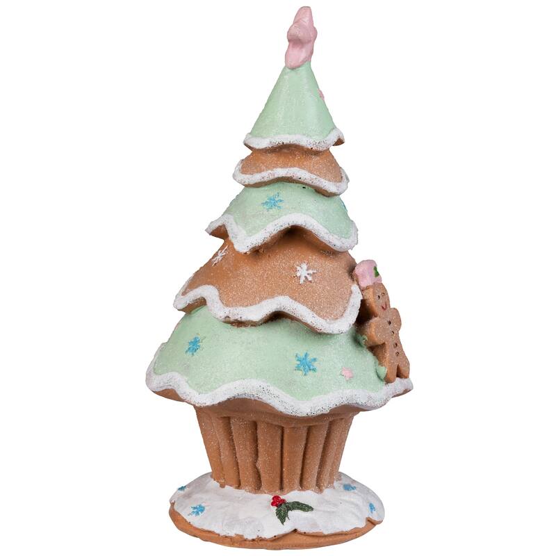 Gingerbread Cupcake Christmas Tree Decoration - 9.5"
