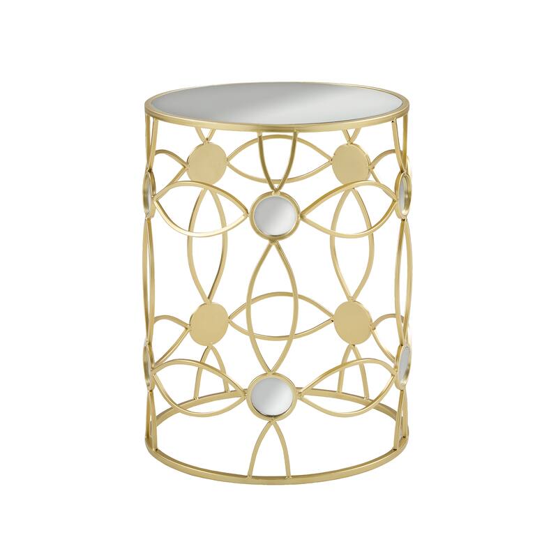 Modern Glass Top Side Table with Decorative Frame
