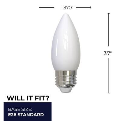 Bulbrite LED Filament Pack of (4) 5.5 Watt Dimmable B11 Light Bulbs with Clear Glass Finish and Medium (E26) Base - 3000K