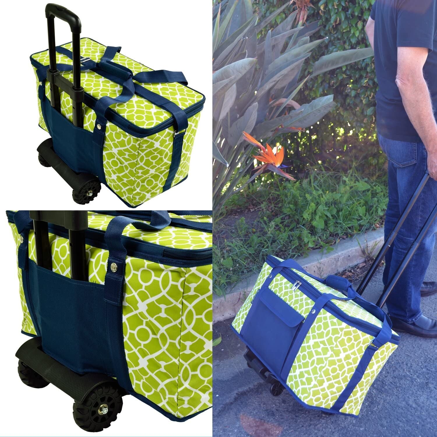 Picnic at Ascot Insulated Casserole Carrier to keep Food Hot or Cold -  Trellis Green