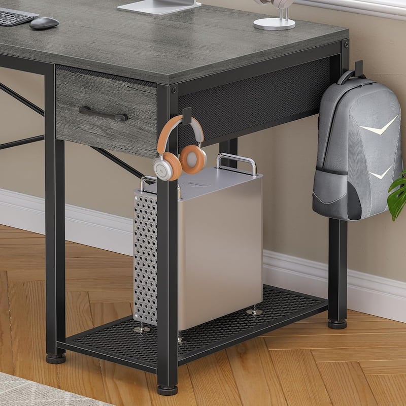 51.2" Reversible Small Corner Desk with Drawer L Shaped Gaming Desk