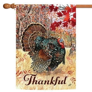 Wild Turkey Thankful Fall Outdoor House Flag 40