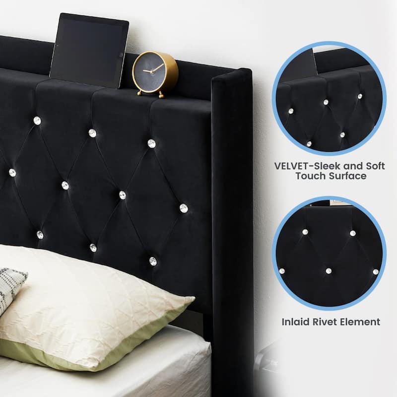 Platform Floating Bed Frame with LED Lights