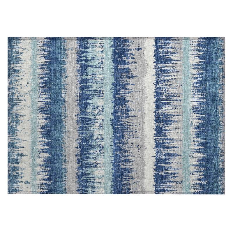 Machine Washable Indoor/ Outdoor Abstract Ombre Chantille Rug
