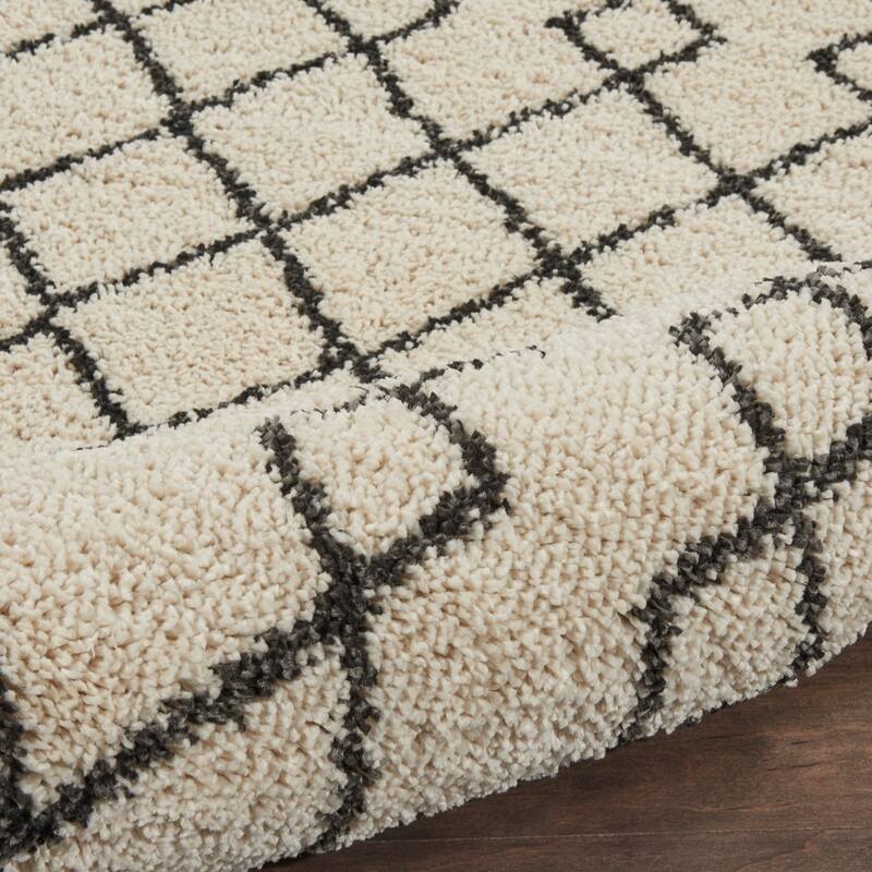 Nourison Geometric Moroccan Boho Shag Area Rug