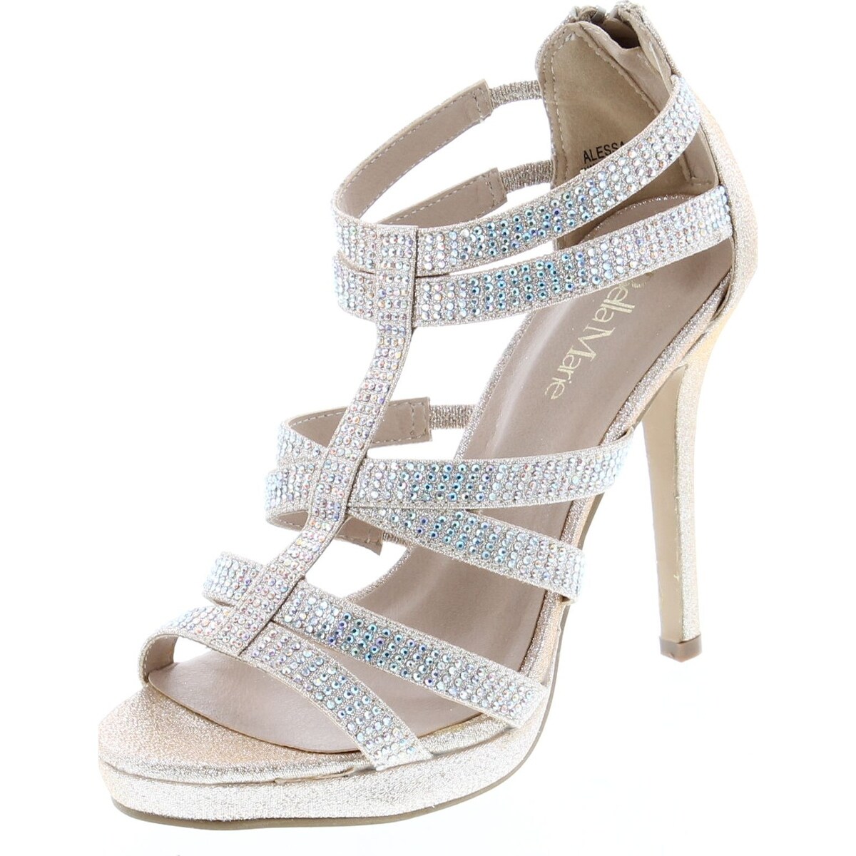 rhinestone strappy heels