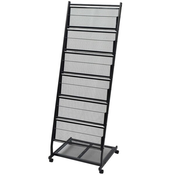 vidaXL Magazine Rack 18.7"x16.9"x52.4" Black A4