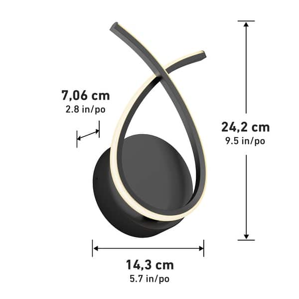 Artika Gamma Modern Wall Light Fixture, Matte Black