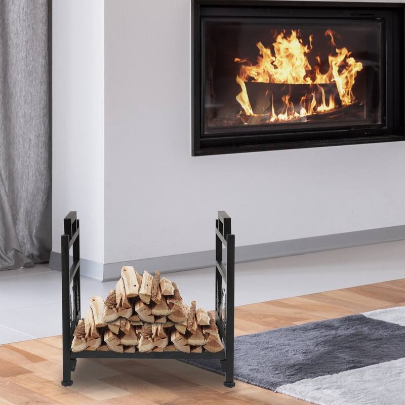 17.7" Single Layer Firewood Rack With Animal Pattern