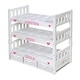 preview thumbnail 10 of 10, Badger Basket 1-2-3 Convertible Doll Bunk Bed with Bedding, Baskets and Free Personalization Kit - White Rose