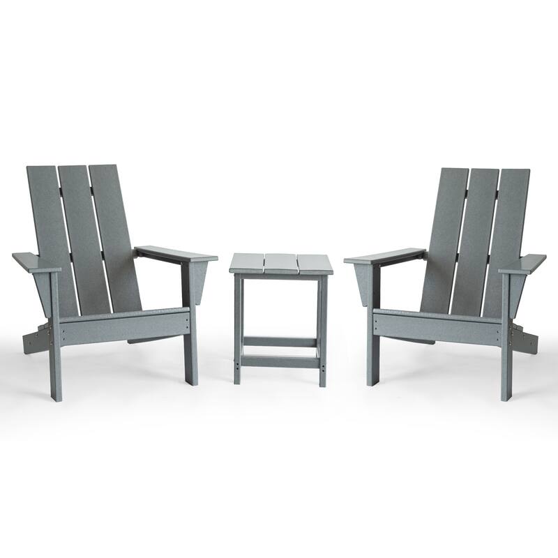 3-Piece Adirondack Chair Set with Table,HDPE All-Weather Resistant,Outdoor Chair for Patio,Garden,Poolside