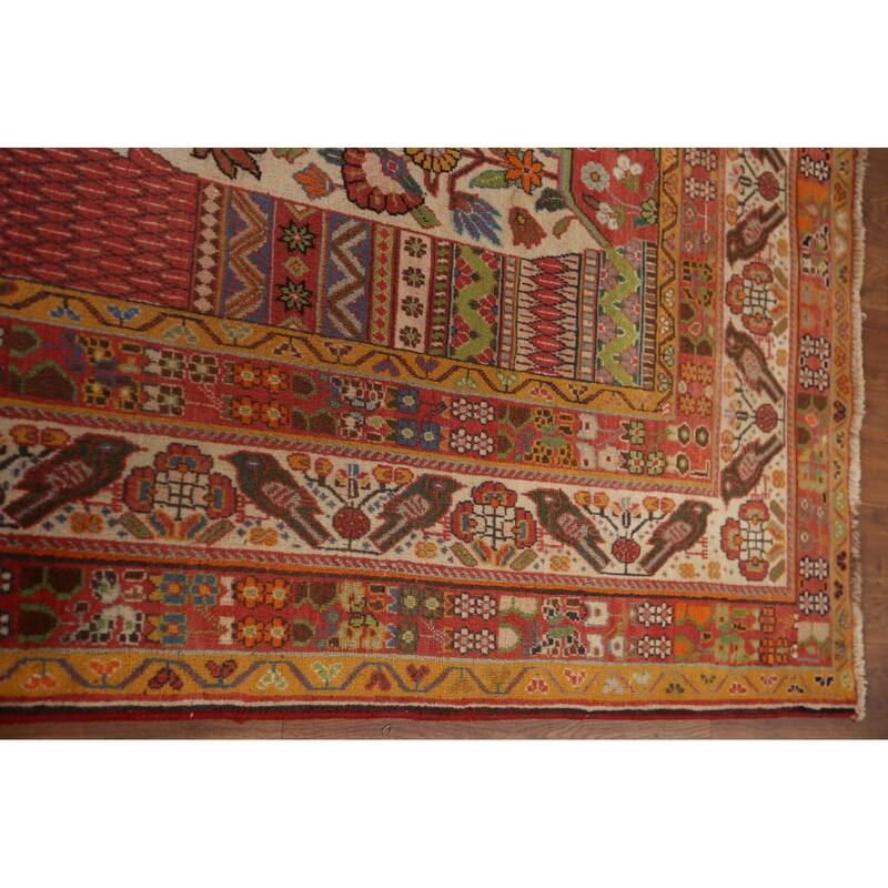 Hand Knotted Oriental 100% Wool Carpet Traditional Floral Beige & Ivories Kashkoli Area Rug - 10' 8'' X 7' 2''