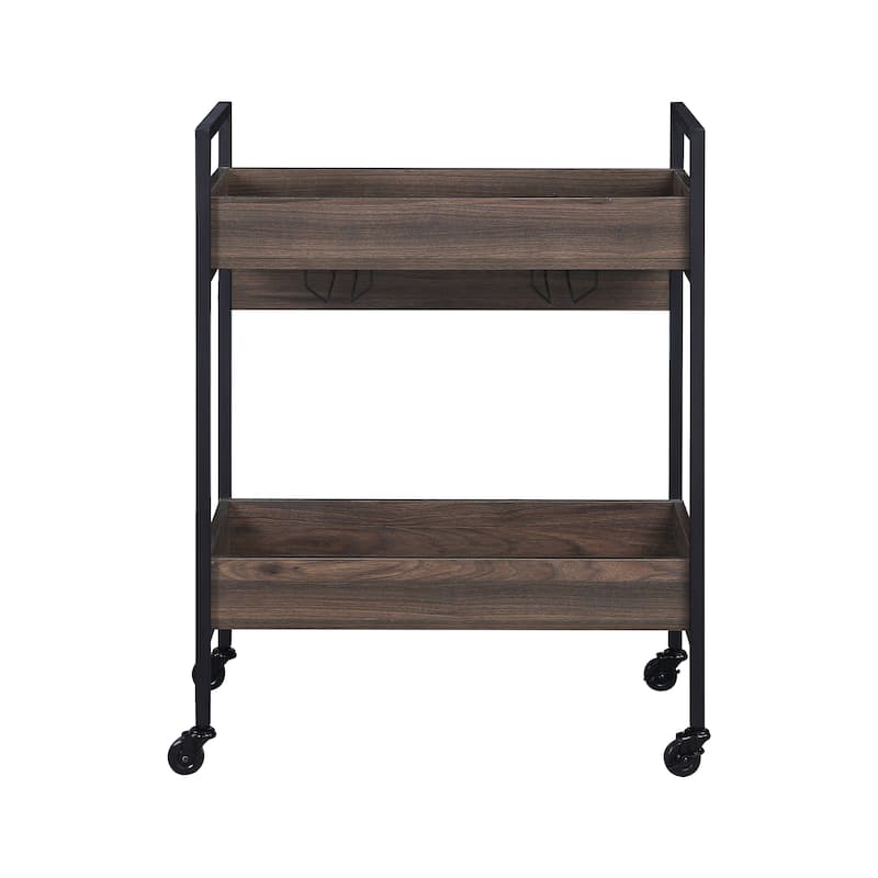 ACME Jerrick Serving Cart in Walnut and Black