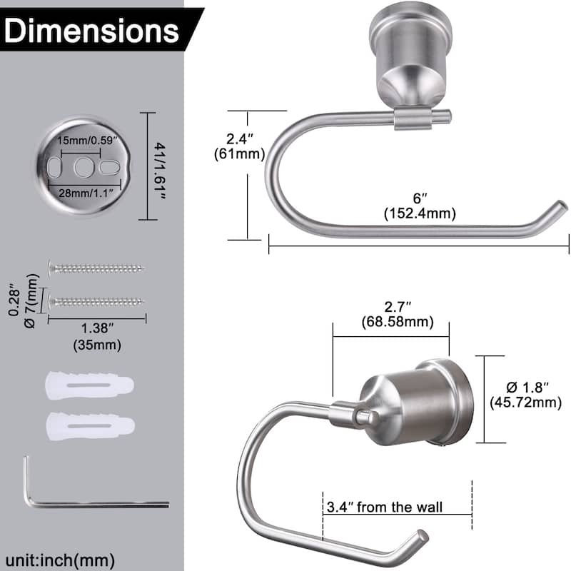 WOWOW Wall-Mounted Stainless Steel Bathroom Toilet Paper Holder