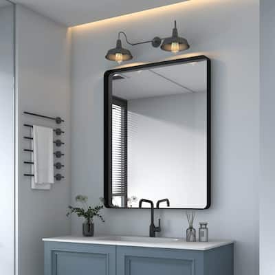 TOOLKISS Aluminum Alloy Round Corner Frame Vanity Mirror