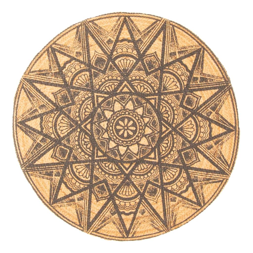 ECARPETGALLERY Braided Weave Palas Denizli Tan Jute Rug - 3'0 x 3'0