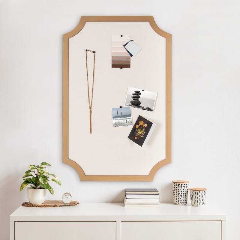 Kate and Laurel Holbrook Scalloped Rectangle Framed Pinboard - 24x36