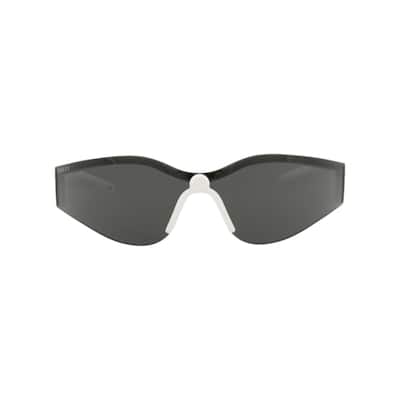 Gucci Shield-Frame Injection Sunglasses, Grey Lens, Shiny White Frame