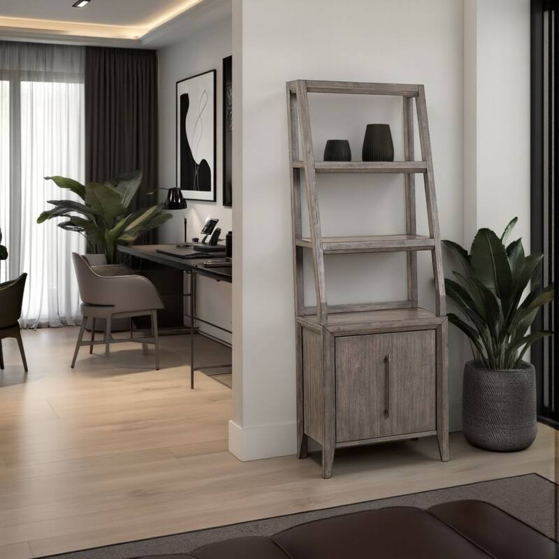 Bridgevine Home Avana Universal Bookshelf Pier, No Assembly Required, Smokey Greige Finish - Smoky Greige