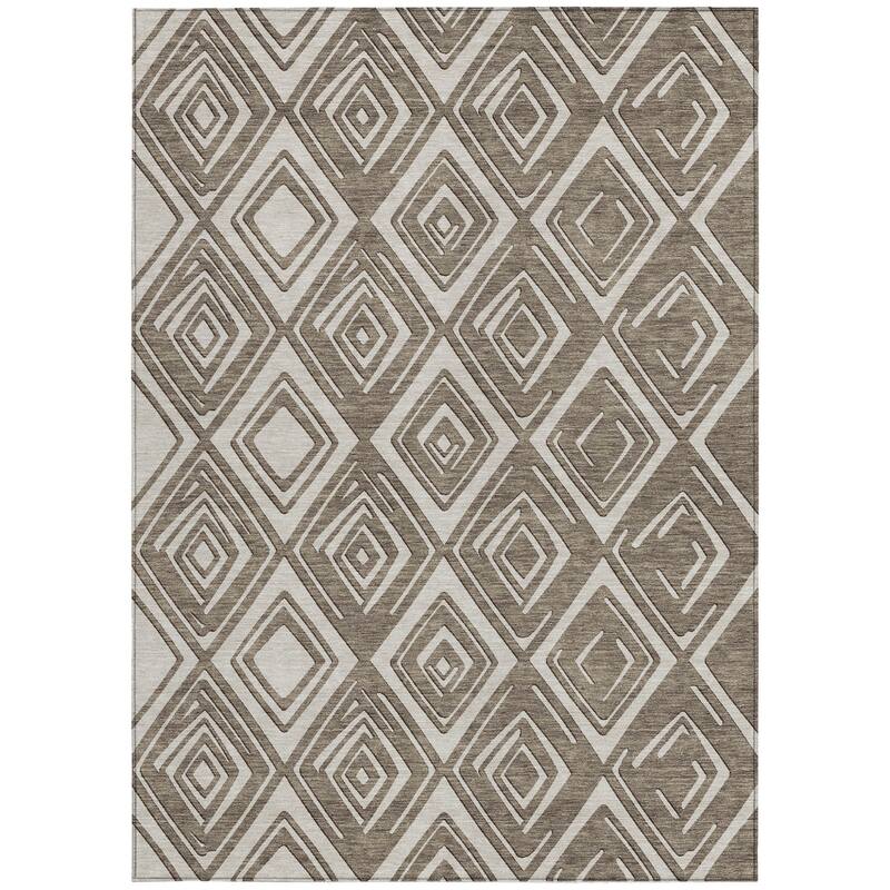 HomeRoots Geometric Transitional Rectangle Outdoor Rug
