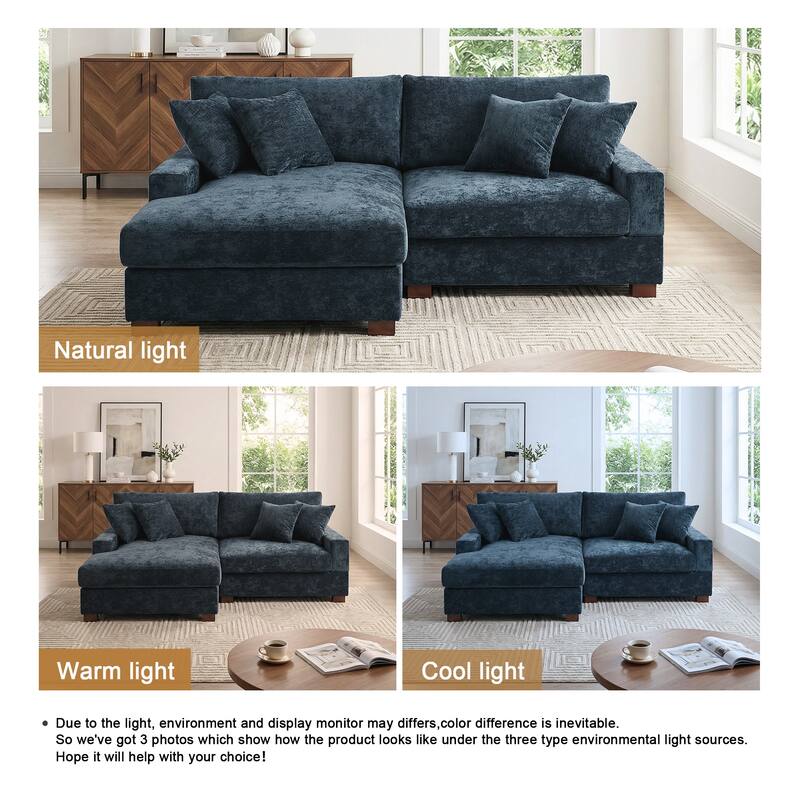 Oversized Modern Chenille Modular Sectional Sofa with Chaise