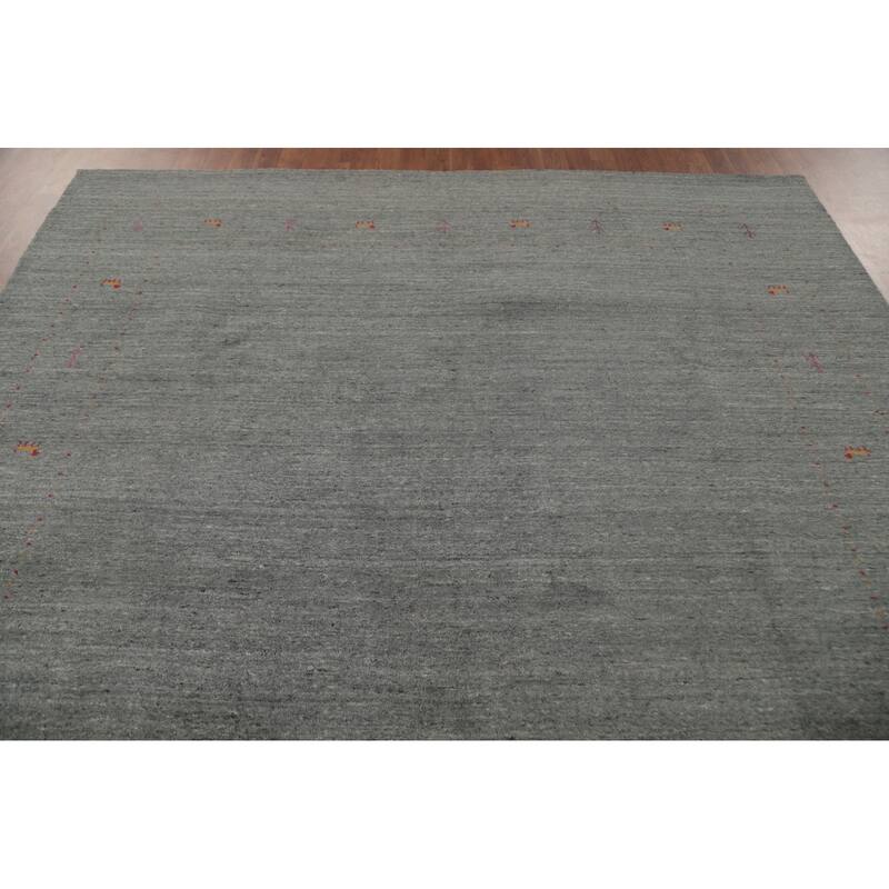 Gray Gabbeh Oriental Area Rug Wool Carpet - 8'0"x 9'8"