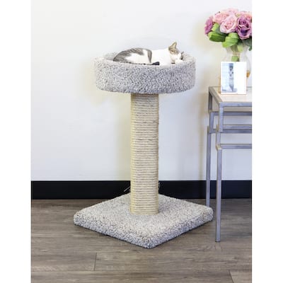Scratching Post Tower with Plush Sleeping Perch and Sisal Rope for Active Indoor Cats