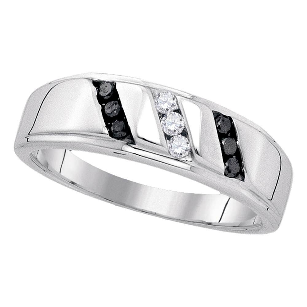 1/10 cttw, Diamond Wedding Band in Sterling Silver G-H,I2-I3 Size-6 